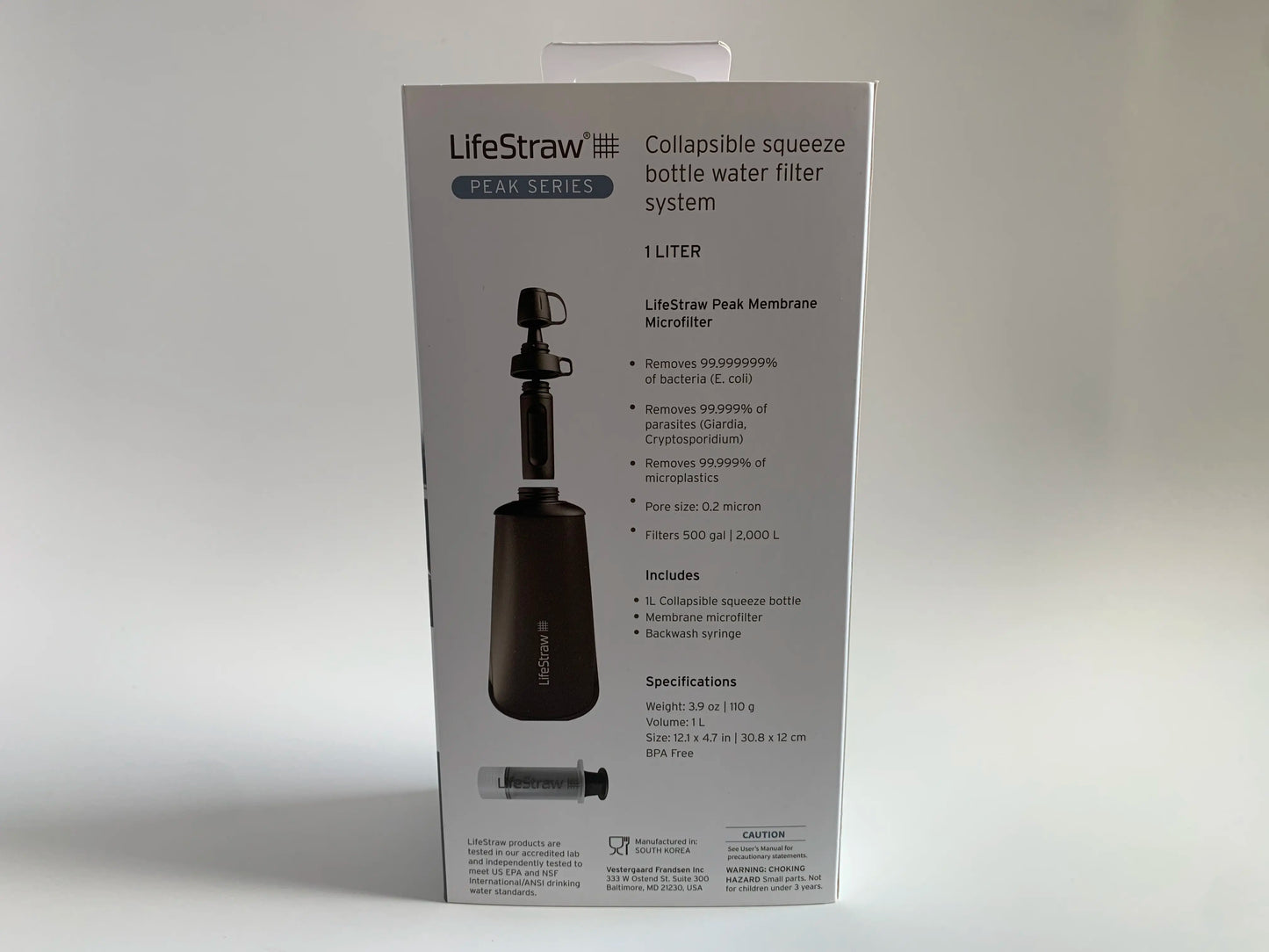 LifeStraw Peak Series Collapsible Squeeze Bottle Water Filter System 1 Liter