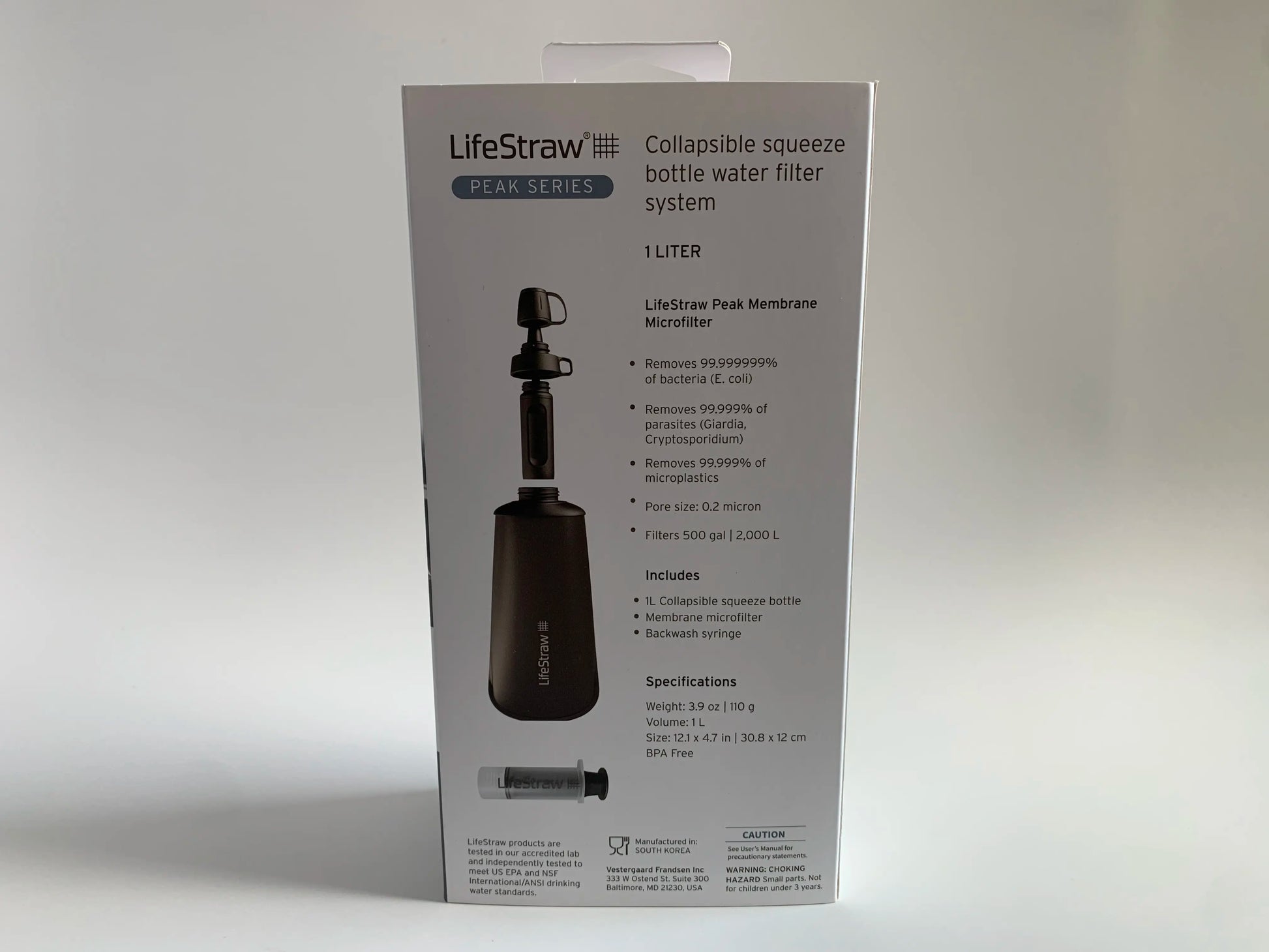 LifeStraw Peak Series Collapsible Squeeze Bottle Water Filter System 1 Liter