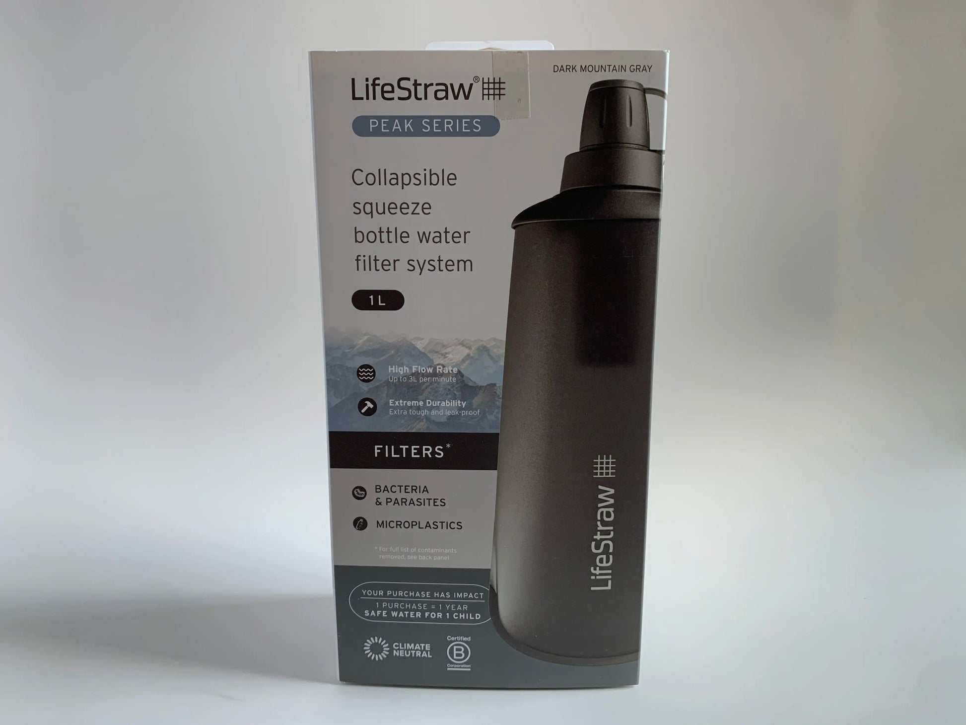 LifeStraw Peak Series Collapsible Squeeze Bottle Water Filter System 1 Liter